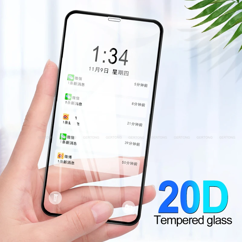 Защитное стекло 20D для iPhone 6 6s 7 8 Plus X XS XR MAX пленка экрана из закаленного стекла 11 Pro