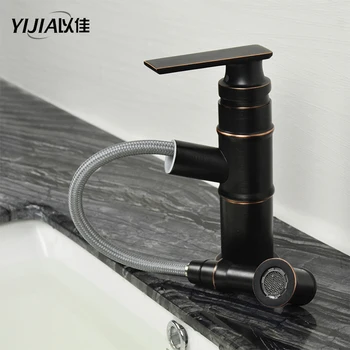 

Bathroom Basin Telescopic Faucet Single Handle Single Hole Mixer Tap Deck Mounted Hot And Cold Tap Sink Brass Faucet