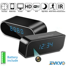 Evkvo z10 relógio wifi câmera mini, wi-fi, câmera, tempo, alarme, p2p, ip/ap, segurança, visão noturna, movimento câmera remota do sensor