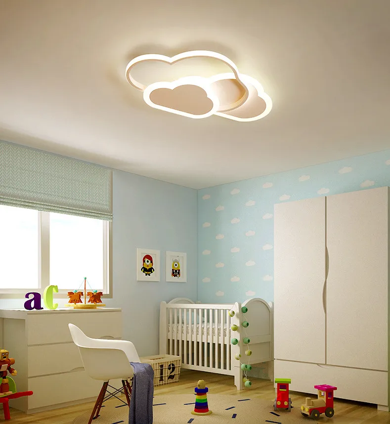 Новая детская комната лампа Светодиодная Скандинавская спальня потолочный светильник креативный мультфильм мальчик и девочка комната лампы светильники в форме облака