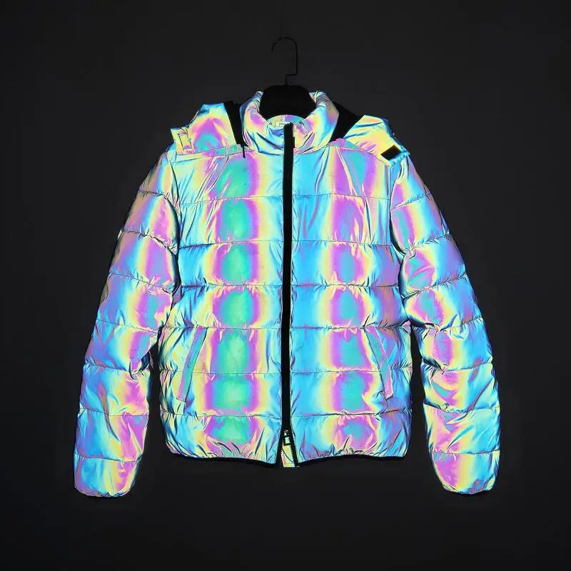 mens rainbow puffer jacket