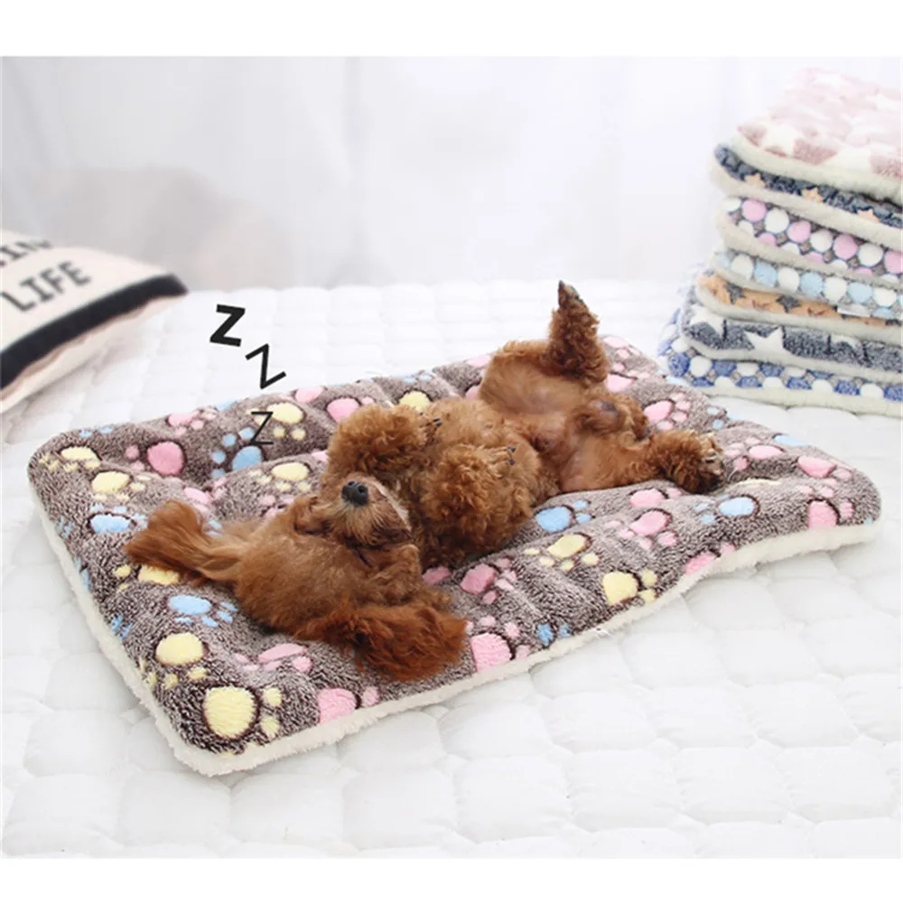 Dogs Cats Blanket Bed Mat Soft Coral Fleece Winter Thicken Warm Sleeping Dog Beds for Small Pet Medium Supply Dropshipping images - 6