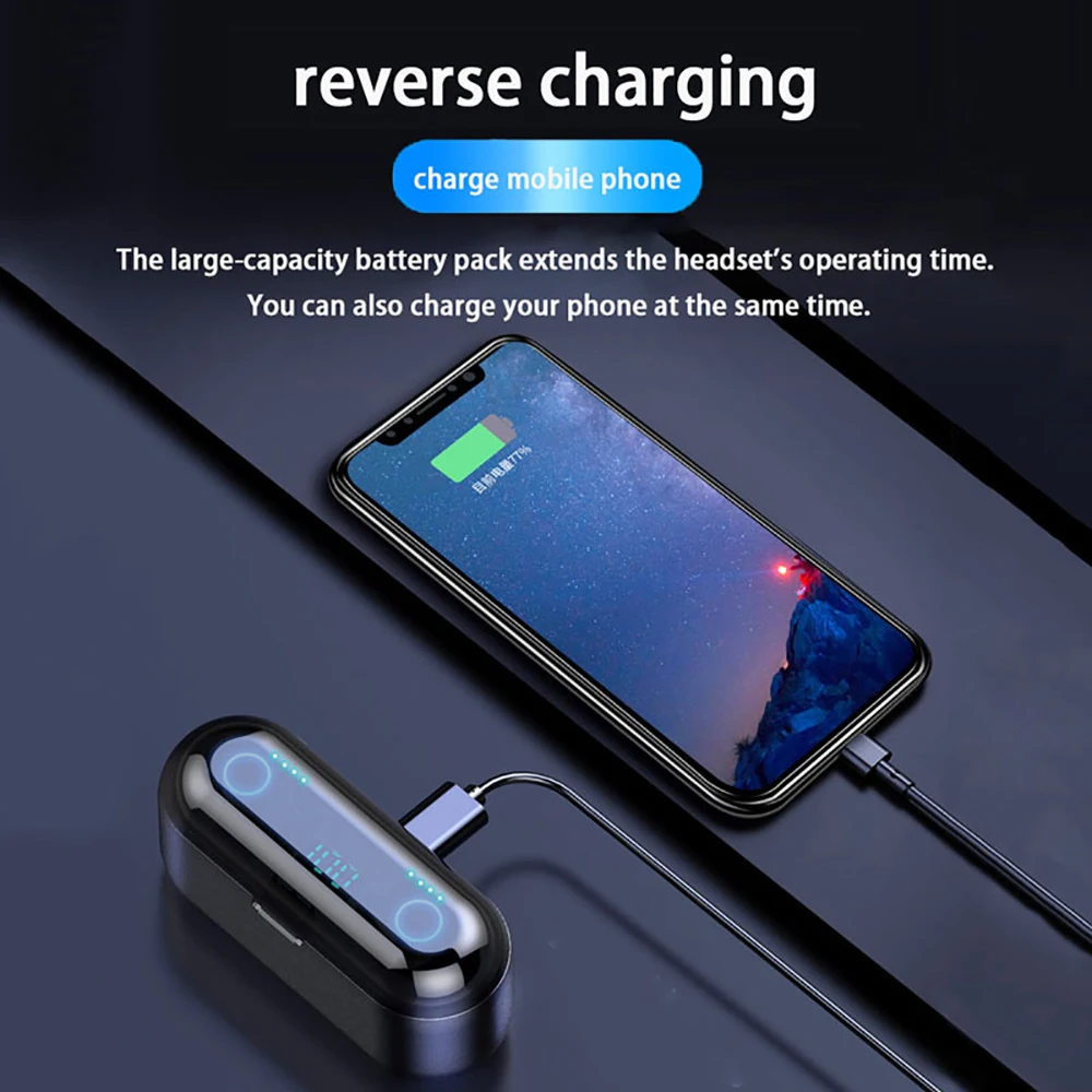 TWS Wireless Headphones Bluetooth 5 0 Earphones Touch Control Earbuds Sports Running Auto Pairing Headset With Dual Mic Earphone