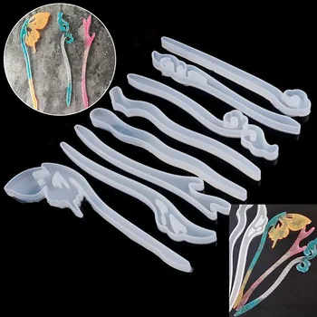 

1Pcs Transparent Hairpin Silicone Special Mould For Resin Real Flower DIY Hair Jewelry Making Mold Epoxy Resin Molds