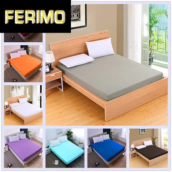 

Solid Mattress Protector with Elastic Band Sanding Breathable Bed Mattress Cover Anti-mite Washable