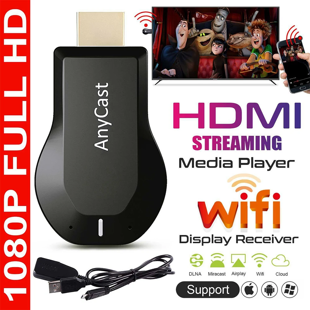 M2 Anycast Wireless Tv Stick Display Ricevitore Hd 1080P Miracast Adapter Per Android Ios Mirascreen Dongle Per Dlna Miracast