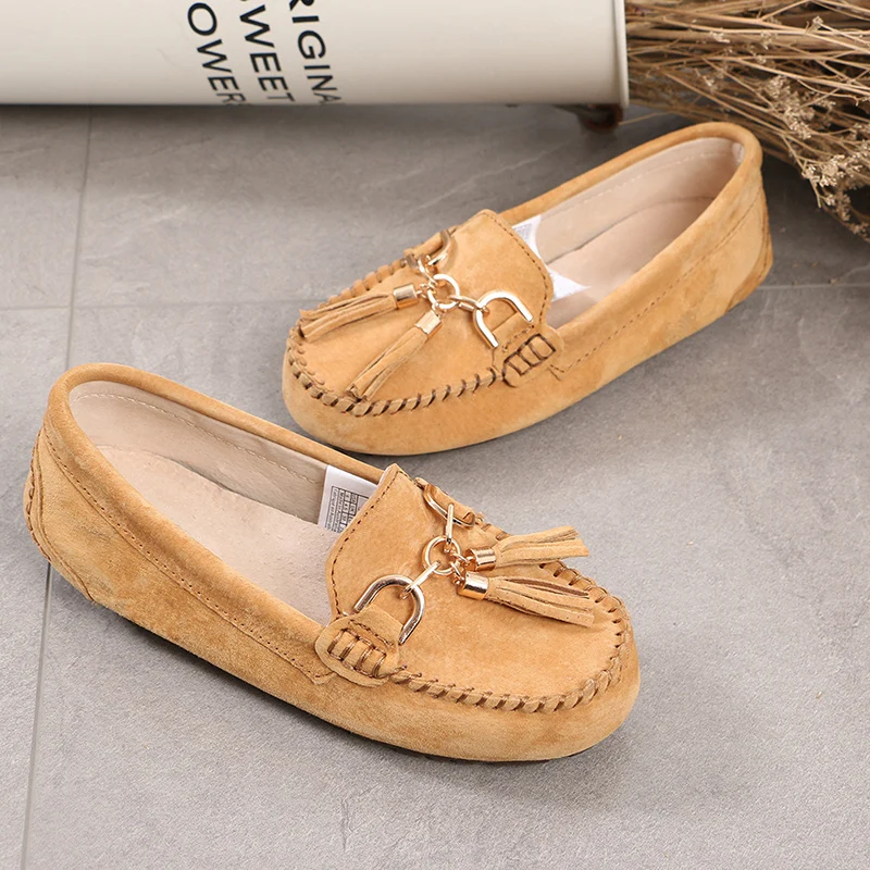 Женская обувь из 100% натуральной кожи повседневная на плоской подошве Сезон весна