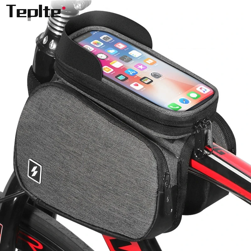 

TOTNEND Touch Screen Bike 5.7" Mobile Phone Black Saddle Bag Front Frame Top Tube Bicycle Bag Double Side Pannier Bikepacking