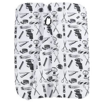 

Printed Apron Hairdressing Cappa Breathable Anti-Static Hair Perming Dying Cape Haircut Apron for Baber Salon Store Home (White)