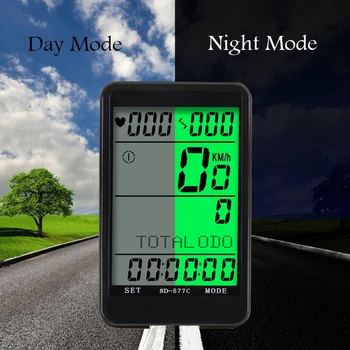

High Quality Bicycle Wireless Stopwatch Cycling LCD Display Backlight Odometer Bike Parts Wireless Large-screen