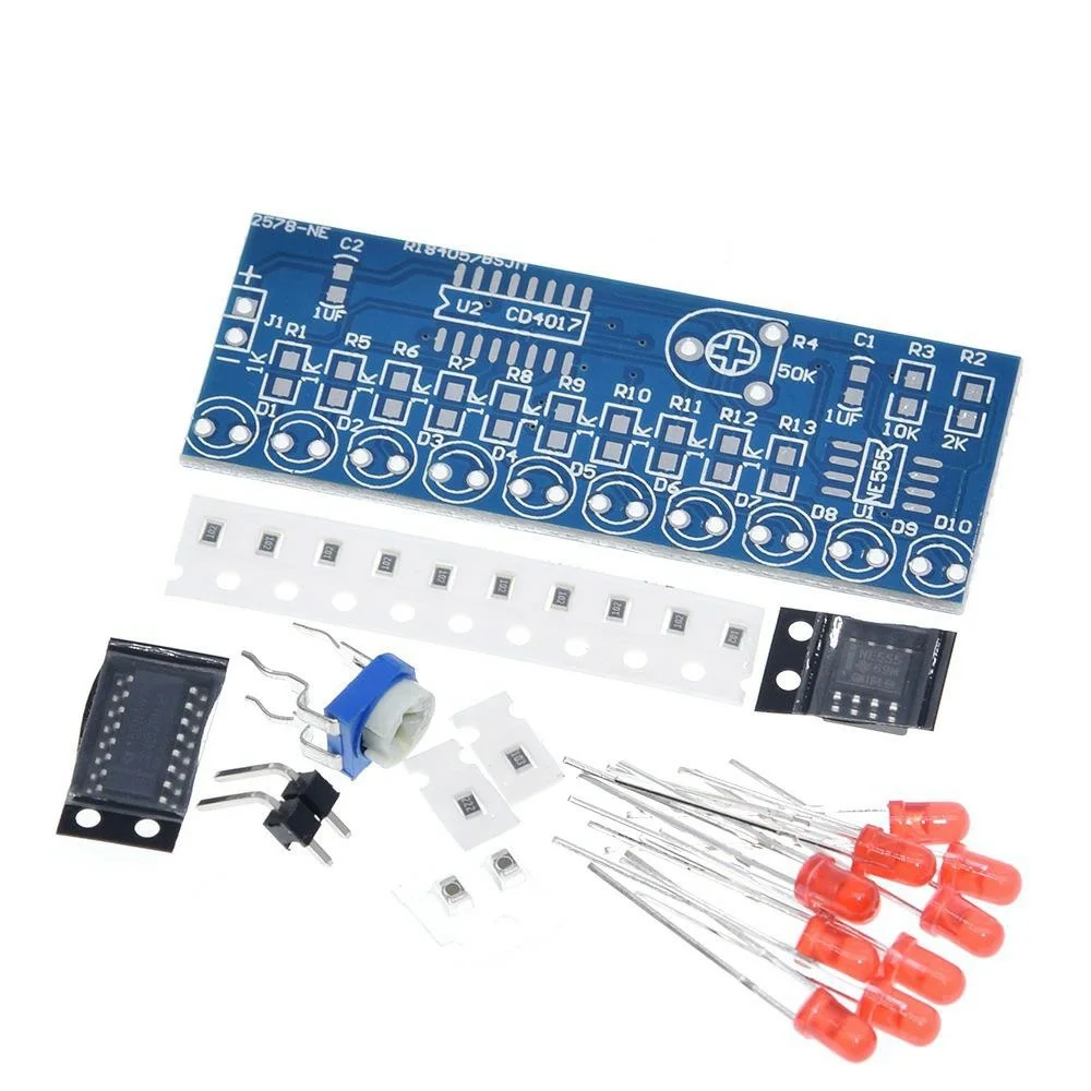 NE555 + CD4017 светильник вода течёт светодиодный модуль DIY Kit|Соединители| |