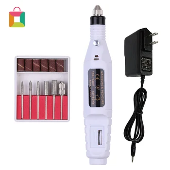 

1 Set Professional Electric Manicure Machine Pen US Plug 6 Bits Drill Nail Polisher Machine Set BB2