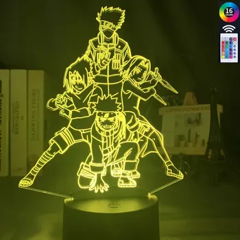 

3D Led Night Light Anime Naruto Obito Uchiha and Kakashi Hatake Half Face Nightlight for Child Bedroom Table lamp