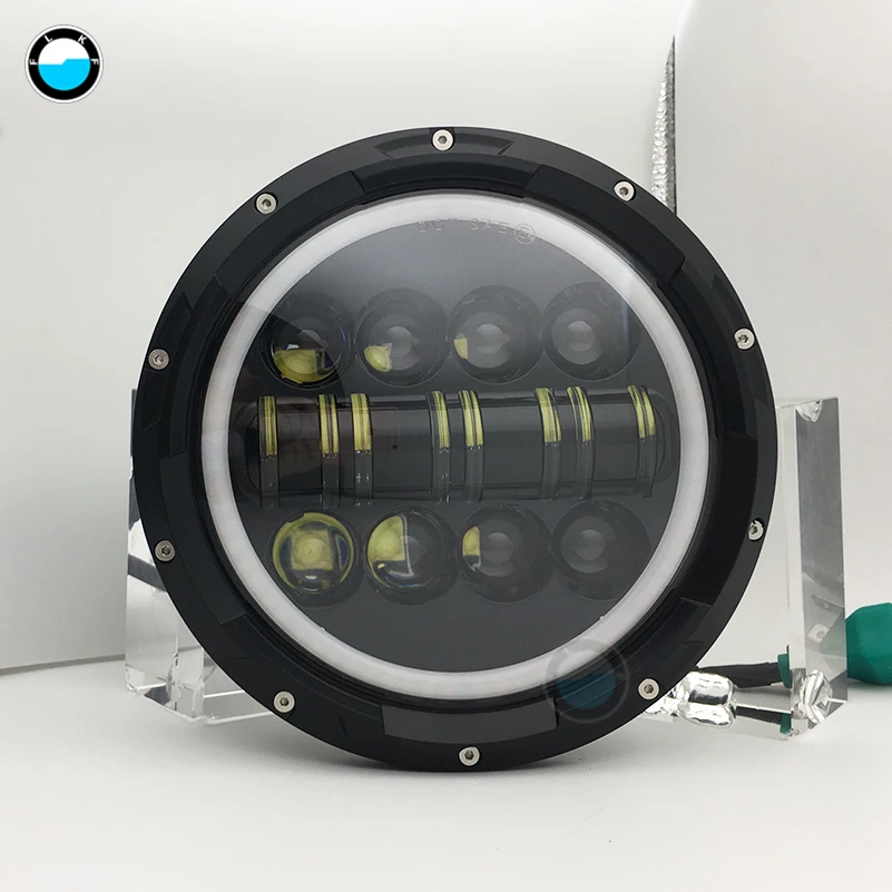7-дюймовый 60 W DOT SAE E9 мотоцикл фары с углом глаза светодиодные фары 7 дюймов корпус лопасти отделка кольцо