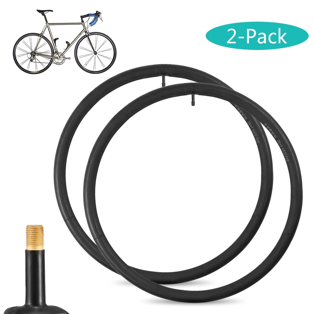 

26*1.9/2.125 Bicycle Inner Tube 2 PCS Bike Tubes Road Bike Inner Tyre Schrader Presta Valve Tubes Replacement for Mountain Bikes