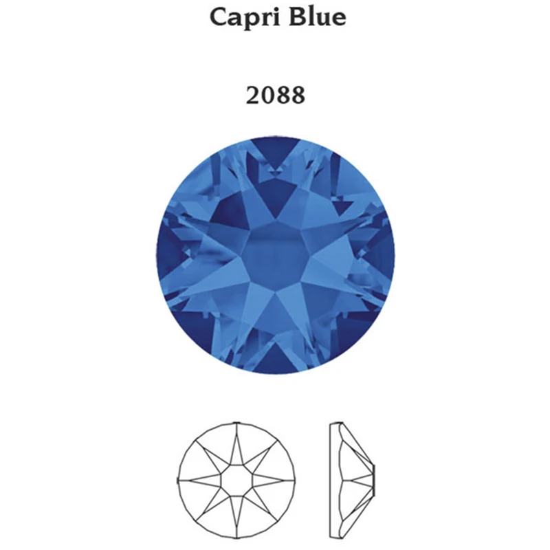 Capri Blue YANRUO 2088 не горячая фиксация кристаллы наклейки с плоской обратной стороной на автомобили DIY Стразы на ногти лицо без клея для Одежда со стразами - Цвет: Capri Blue