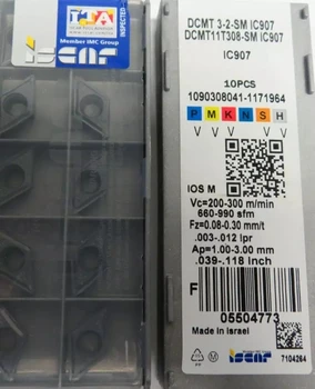 

10 PCS ISCAR CARBIDE INSERT DCMT11T308-SM IC907