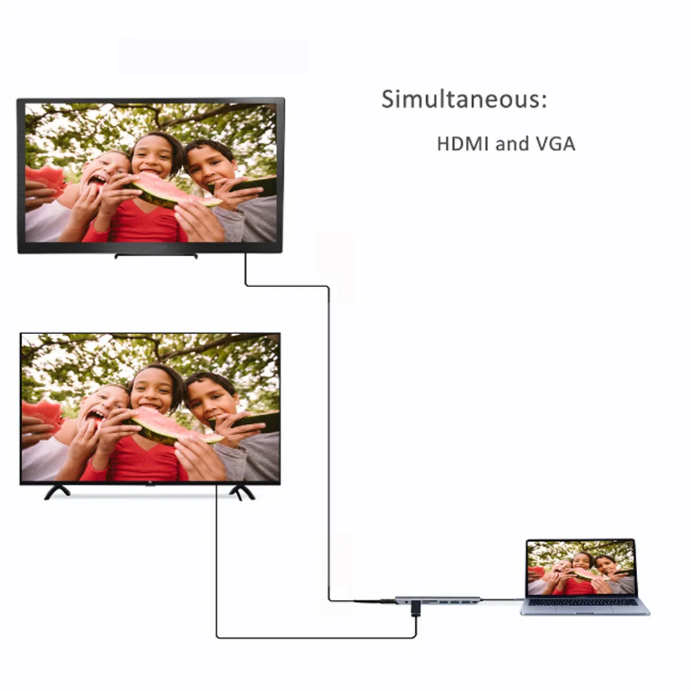 4K VGA PD type C для VGA для sd-слота Узловая док-станция HDMI 9 в 1 Передача данных 3 USB3.0 HDMI аудио адаптер TF порт для MacBook