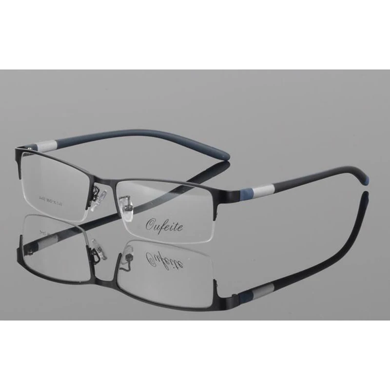 Men Business Glasses Frame Male Fashion Semi Rimless Transparent Eyeglasses Myopia Presbyopia Optical Prescription Spectacles N5