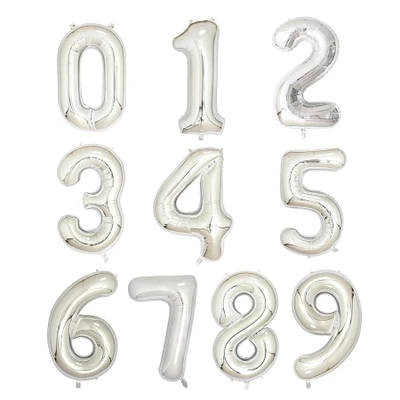 40Inch Big Foil Birthday Balloons Air Helium Number Balloon Figures Happy Birthday Party Decorations Kid Baloons Birthday Balon - Цвет: silver