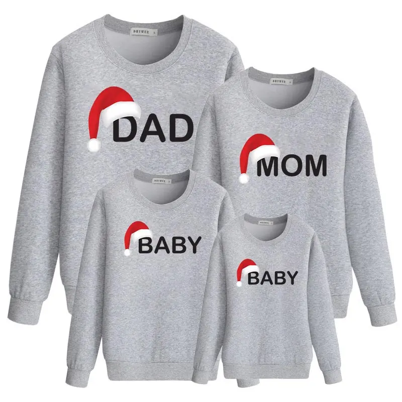 Подходящая футболка для папы, мамы, дочки, папы и сына рождественские Семейные комплекты «Мама и я» одежда с шапкой забавная футболка - Цвет: Color6