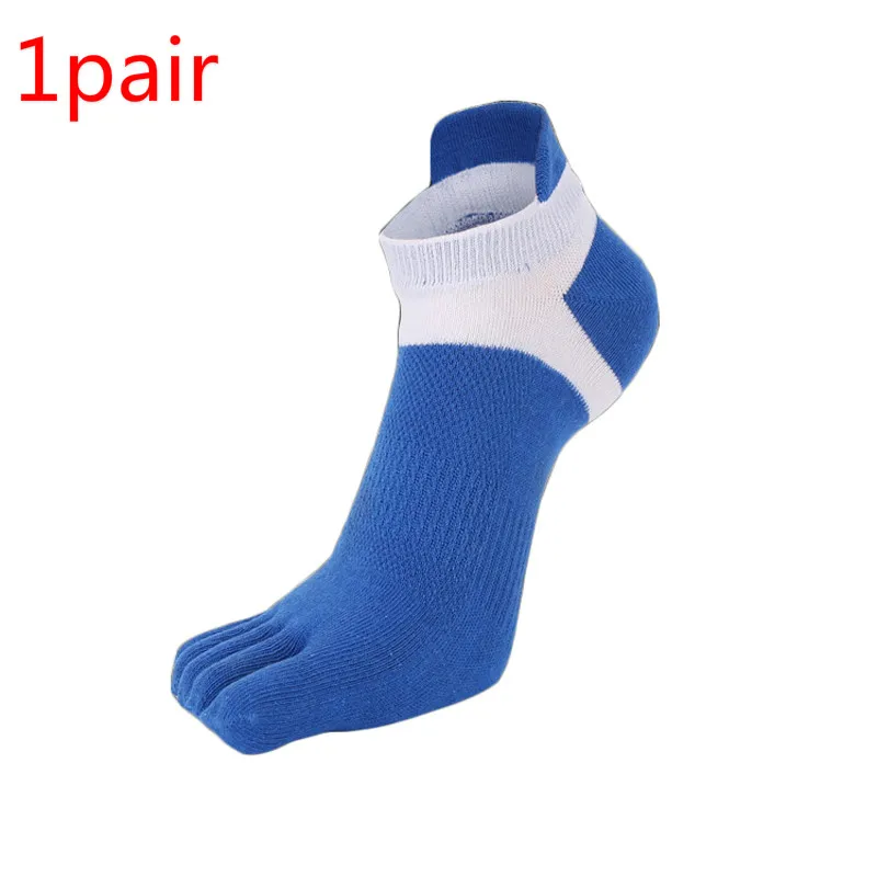 1pair blue 1/2/3 пары в упаковке носки с отдельными пятью пальцами ног сетчатая воздухопроницаемая комфортная обувь Для мужчин носки всесезонные Non-slip прочный эластичный из хлопка с фирменным логотипом Колготки чулочно-носочные изделия - Цвет: 1pair blue