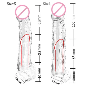 Male Enlargement Penis Extender Sleeve Reusable Comdom Adult Sex Toys For Men Delay Ejaculation Dick Lock Sperm Ring Sex Shop 4