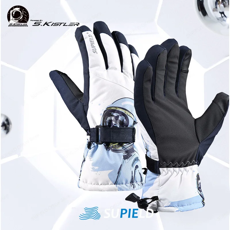 

SUPIELD Aerogel Ski Gloves Men Women Winter Hydrophobic Antifouling Touch Screen Gloves Outdoor Cold-Proof Warm Children Gloves