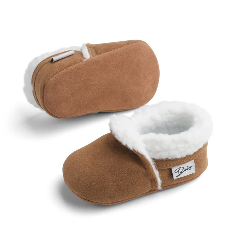 Newborn Baby First Walkers Unisex Fleece Bootie Winter Warm Infant Toddler Crib Shoes Classic Floor Boots
