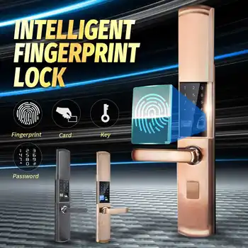 

Security Electronic Smart Door Lock APP Touch Password Keypad Card Fingerprint Digital Smart Wireless Lock Black Gold Protection