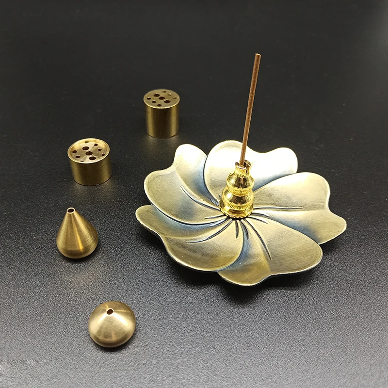 Nine Holes Incense Sticks Incense Base Metal Cone Censer Copper 2 In 1