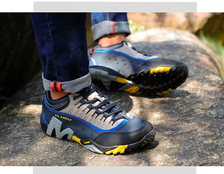 Мужские уличные спортивные треккинговые ботинки водонепроницаемые охотничьи треккинговые кроссовки дышащие кожаные кроссовки для скалолазания 7-11