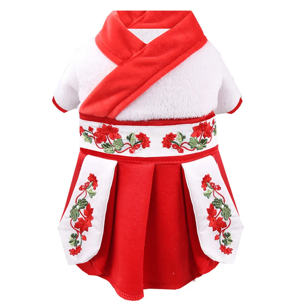 Одежда для домашних животных, зимняя куртка, новогодняя, роскошная, теплая одежда, платья для питомцев, кошек, утолщенная одежда, корейский Винтажный стиль P3