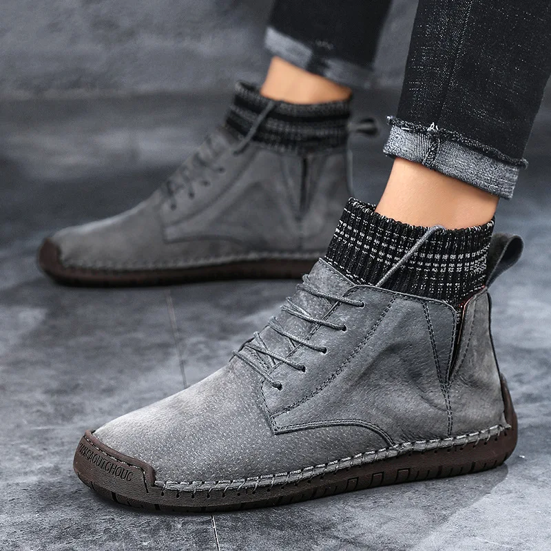 

Martin Boots Men's Extra Large 48 Hight-top British Style Retro Extra-large 47 wa zi xie Short Boots 46 Mid-top Autumn Trendy Sh
