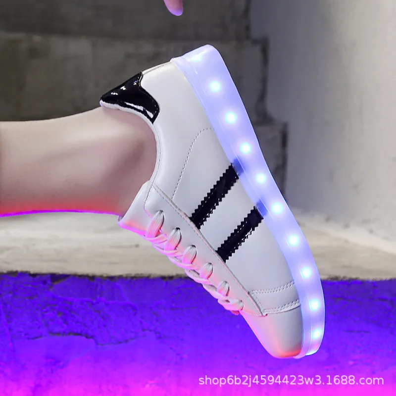 

Waterproof Colorful Light Shoes Flashlight Shuffle Dance Shoes Men And Women-USB Charging LED Fluorescent Luminous Shoes Sneaker