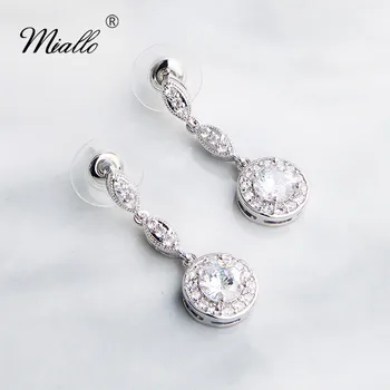 

Miallo Fashion AAAAA CZ Drop Earrings Women Cubic Zircon Wedding Bridal Earring