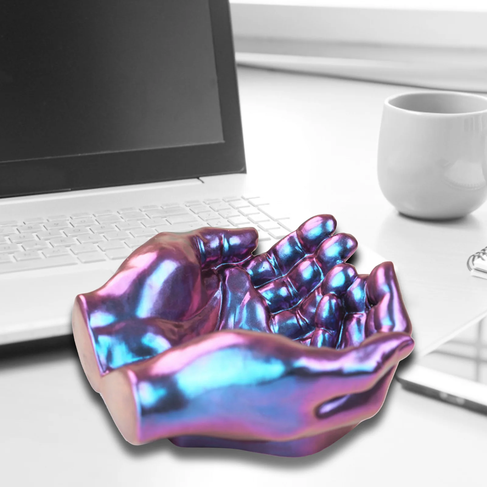 Aouke Two-Handed Silicone Mold Epoxy Resin DIY Palm Ashtray Desktop Ornaments Dish Placement Two-Handed Palm Silicone Mold