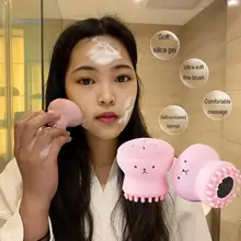 Силиконовый осьминог очищающее средство для лица богатый Пенящийся мягкий не раздражающий чистый тщательный отшелушивающий щетка для мытья скраба лица щетка для лица