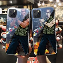 Creative Design Case for Iphone 11 11Pro 11 Pro Max Tempered Glass Back Cover +TPU Soft Silicone Rubber Bumper