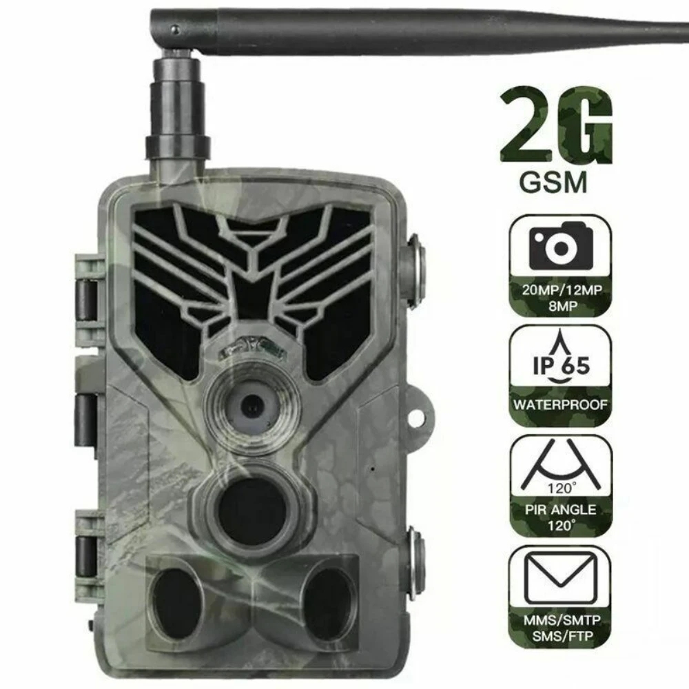 HD Cellular Hunting Camera 2G GSM MMS SMS SMTP Trail Camera Mobile  Night Vision 