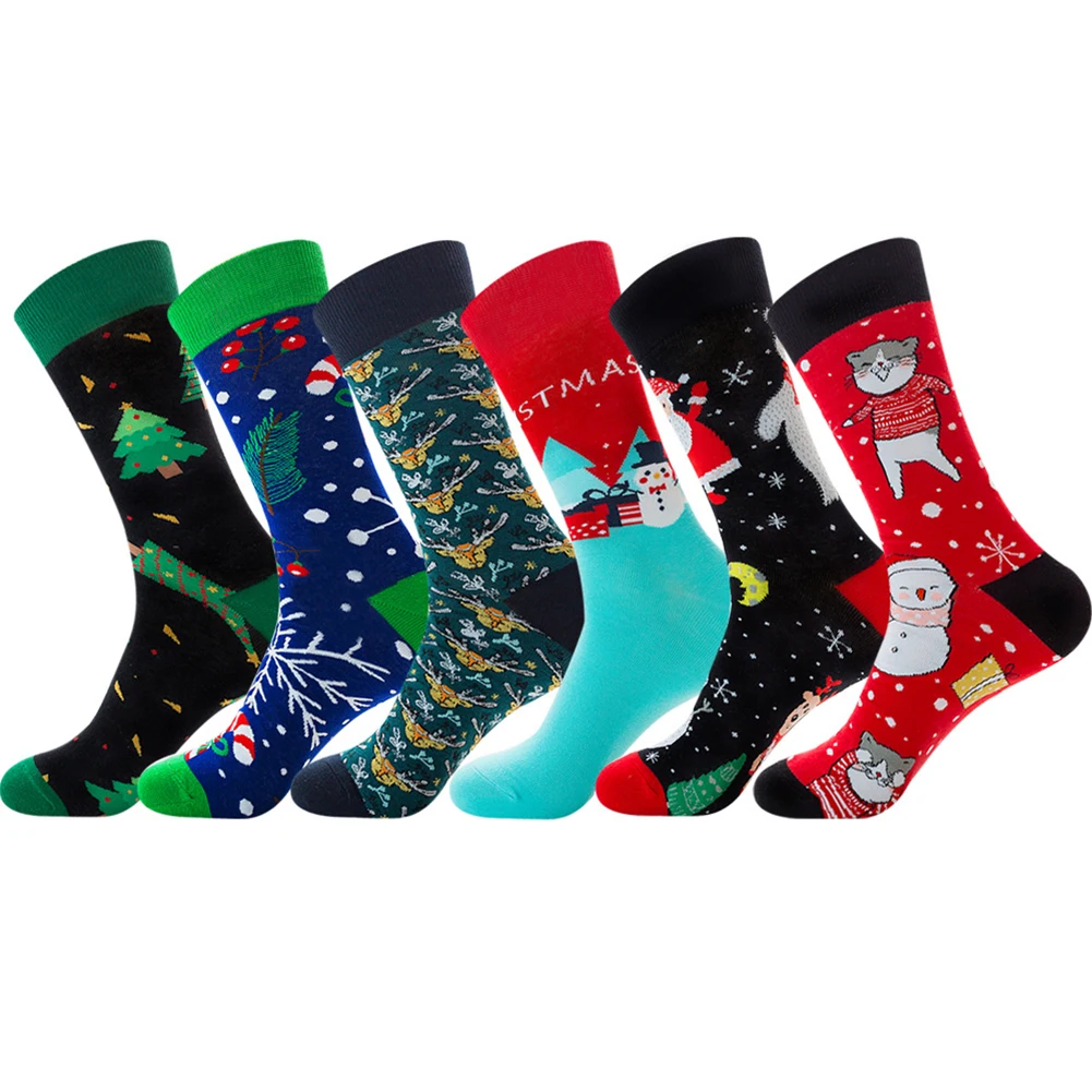 Новинка; женские и мужские носки; зимние теплые рождественские подарки; Мягкие хлопковые носки; милые носки с изображением Санта-Клауса и оленя; рождественские носки; Прямая поставка