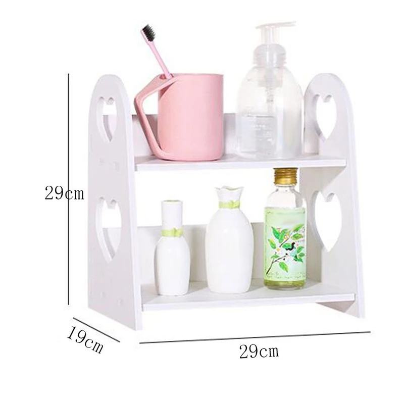 

Hot Sale Wood Storage Rack Cosmetic Storage Shelf Heart-Shaped Corner Racks Holder Kitchen Bathroom Organizer Tabletop Decor