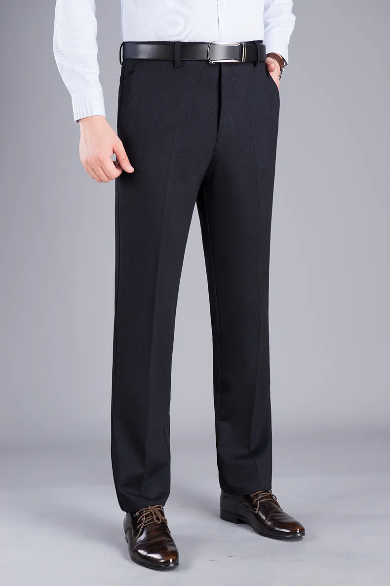 Mu Yuan Yang Men's Autumn Fashion Business Casual Long Pants Suit Pants Male Elastic Straight Formal Trousers Plus Big Size