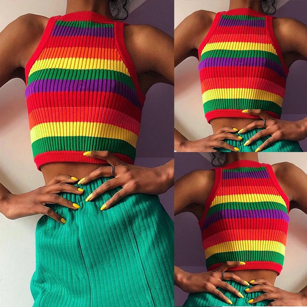 Полые трикотажные тонкие кроп-топы женские футболки без рукавов сексуальные