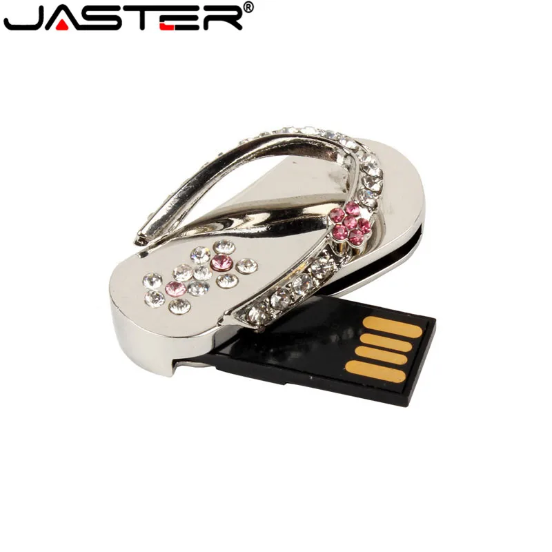 USB флеш накопитель JASTER металлический с кристаллами 4 64 Гб|USB флэш-накопители| |