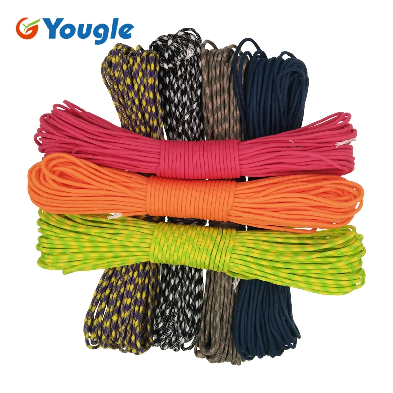 

YOUGLE Paracord 550 Parachute Cord Lanyard Rope Mil Spec Type III 7 Strands 100FT Climbing Camping survival equipment 39-45