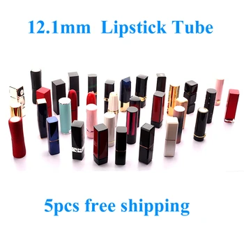 

5pcs/lot 12.1 Empty Lipstick Tube Cosmetic Refillable Container Portable Lip Balm/Rouge Pipe Shell DIY Makeup Tool free shipping