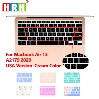 

HRH New Cream Color Silicone Keyboard Covers Keypad Skin Protector Protective Film for Macbook newest Air 13 A2179 2020 Release