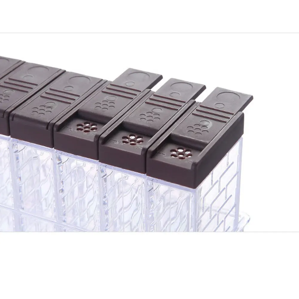 Kitchen Tool Seasoning Bottles Jars Boxes Plastic Spice Lid Can Sugar Layers Storage Organizer Box Home Storage Accessories D30
