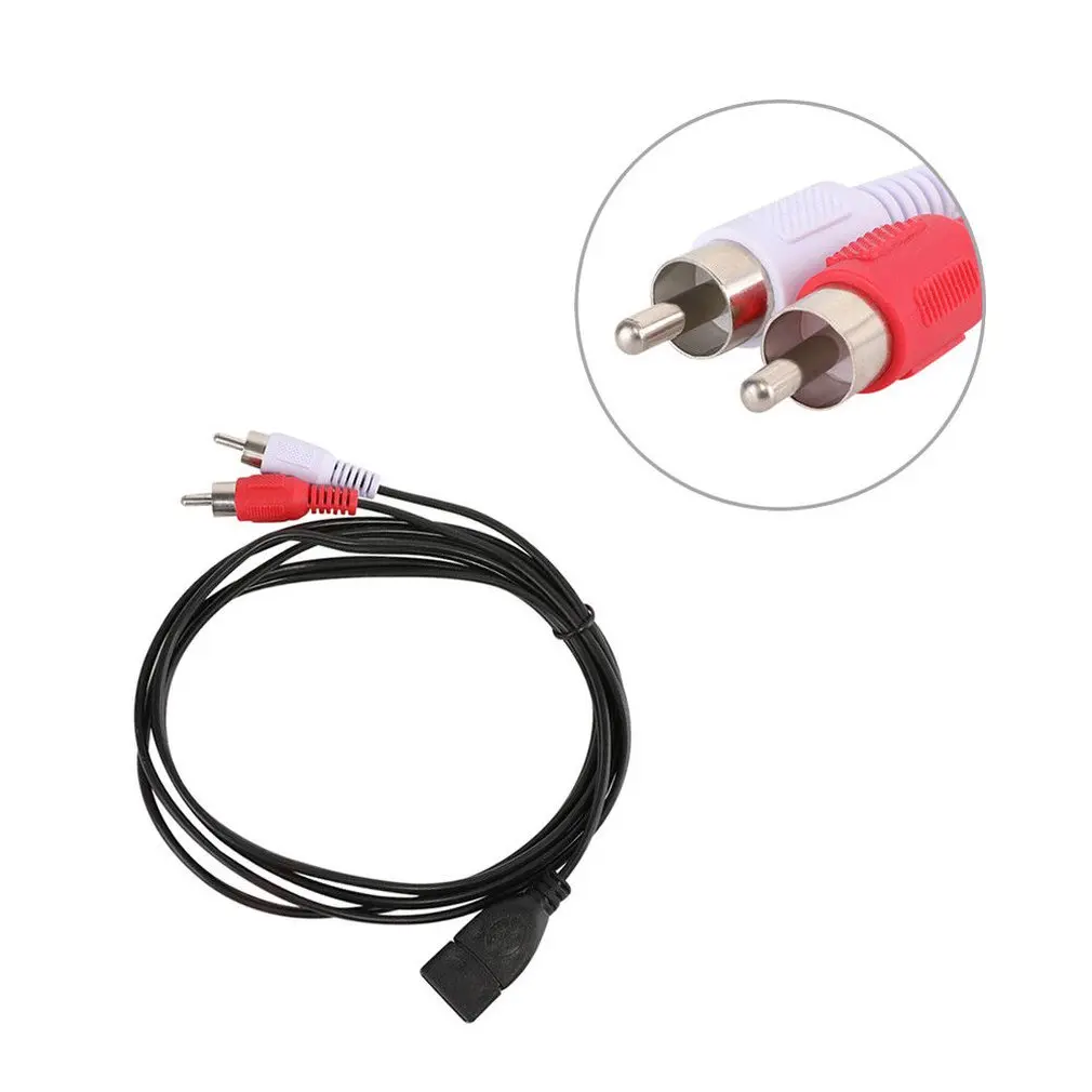 1,5 м/5 футов USB Женский Sockrt до 2 RCA Штекер Аудио Видео кабель-удлинитель шнур